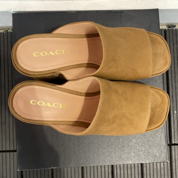 Coach Suede Platform Mules, Size 10 - Picture 3 of 6